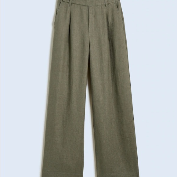 Madewell The Harlow High Rise Wide Leg Pant in 100% Linen in Distant Surplus 2 - Picture 2 of 16